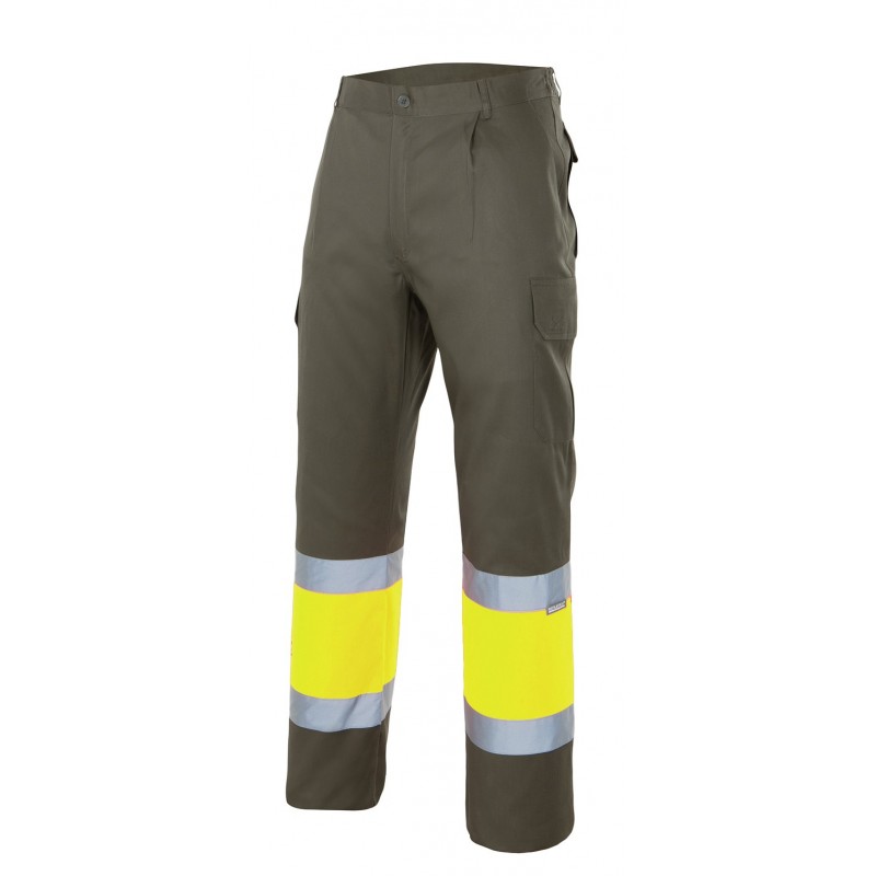 PANTALÓN BICOLOR MULTIBOLSILLOS ALTA VISIBILIDAD
