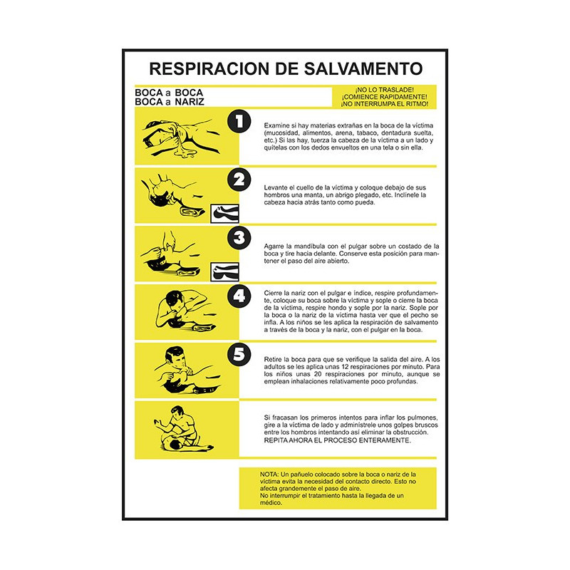 Señal "RESPIRACIÓN DE SALVAMENTO"
