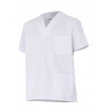 Camisola blanca pijama de cuello pico y manga corta 587