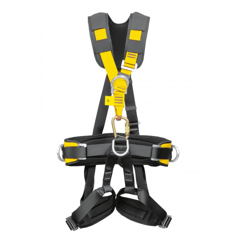 Arnés de asiento para suspensión y posicionamiento con cintas superiores elásticas y protector cervical BIHOR PLUS 80077