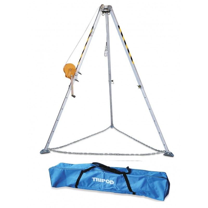 Kit para espacios confinados con trípode de duraluminio, torno de 25m y mochila 80375