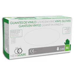 Guante desechable de vinilo transparente sin polvo (100 ud.)