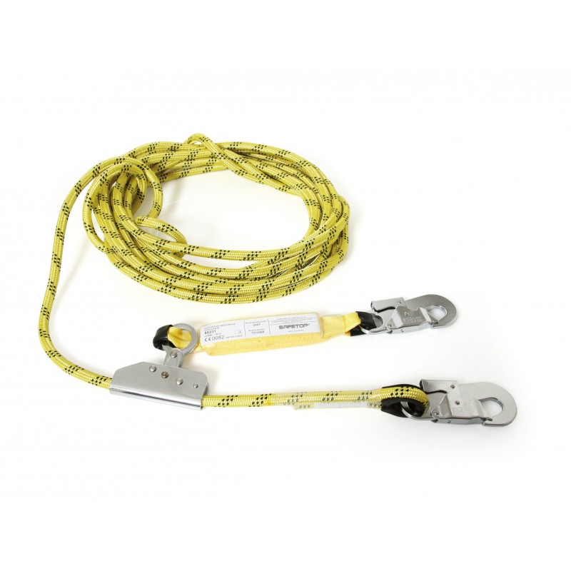 Cuerda de poliéster de 12mm con altochut , 2 mosquetones y absorbedor 80231