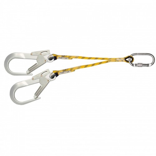 Doble cuerda 1,5m sin absorbedor con ganchos 54mm 80227-SA