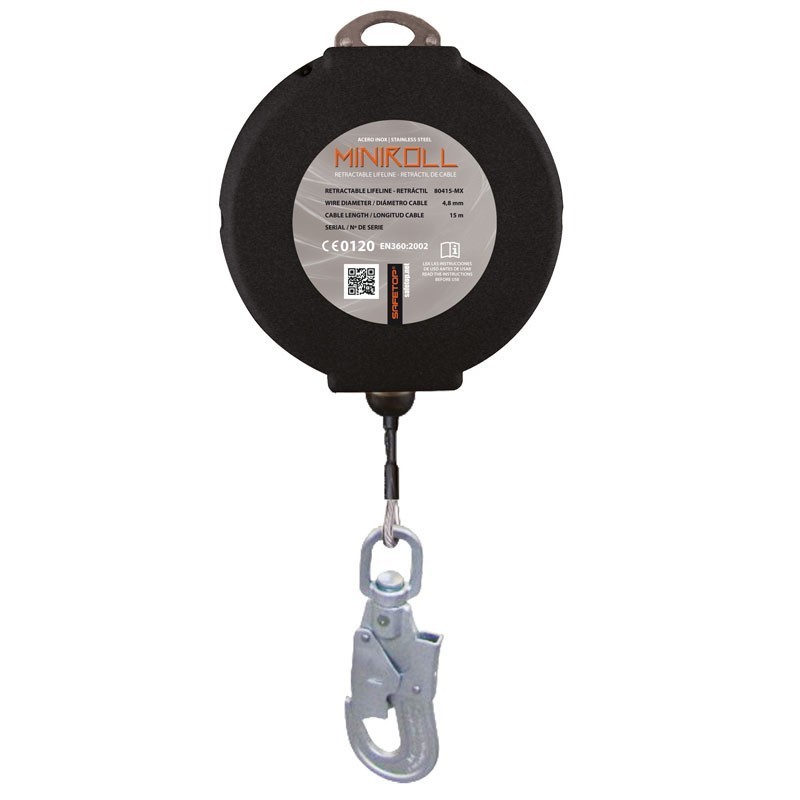 Mini-Roll Inox 15m retráctil vertical de cable acero inox