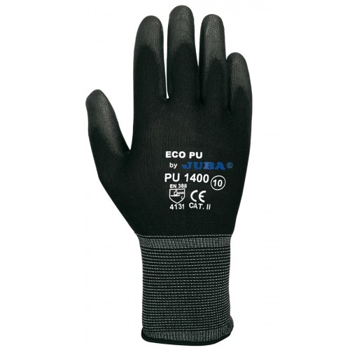 Pack 12 guantes de Nylon con baño de Poliuretano en palma - Ligero y cómodo -  PU 1400 ECO-PU