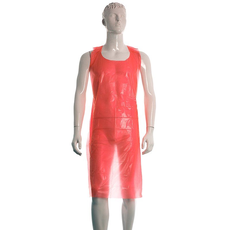 Delantal de Polietileno Rojo LDPE Virgen 0.02mm (1000 uds)