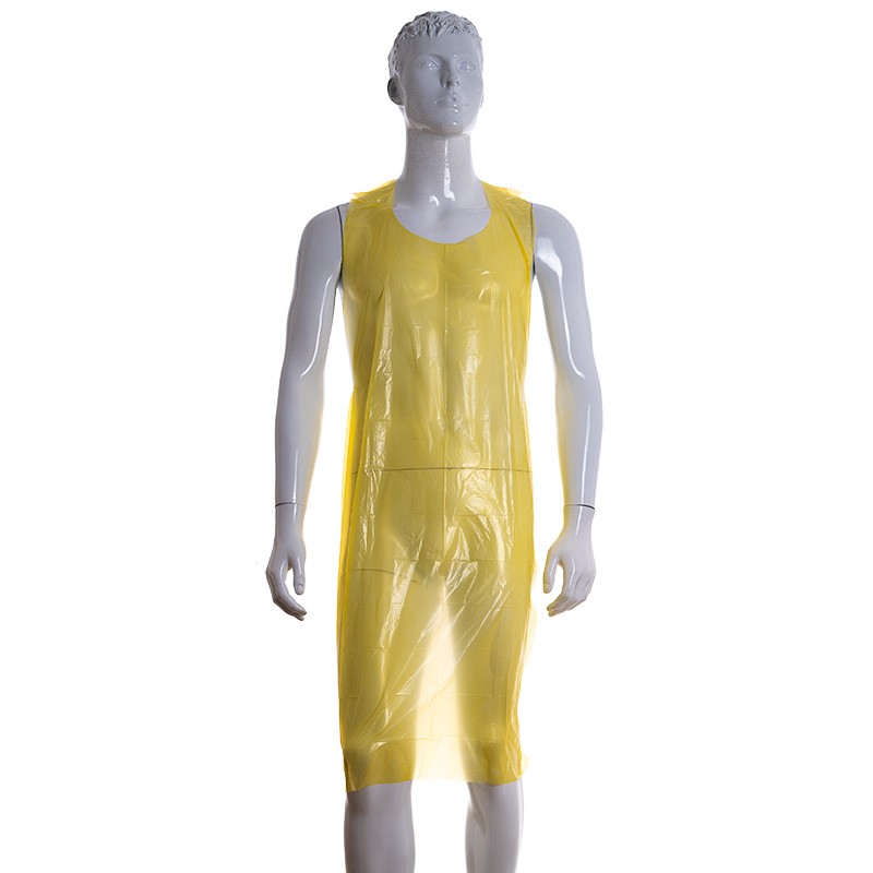 Delantal de Polietileno Amarillo LDPE Virgen 0.02mm (1000 uds)