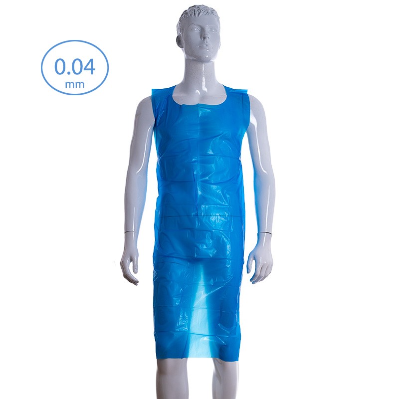Delantal Polietileno Azul LDPE Virgen 0,04mm (500 uds)