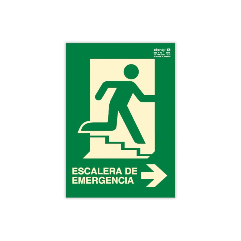 Señal Escalera de Emergencia (Derecha)