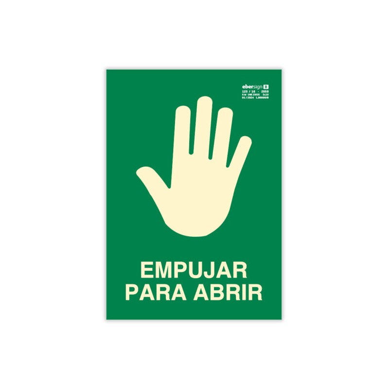 Señal "EMPUJAR PARA ABRIR"