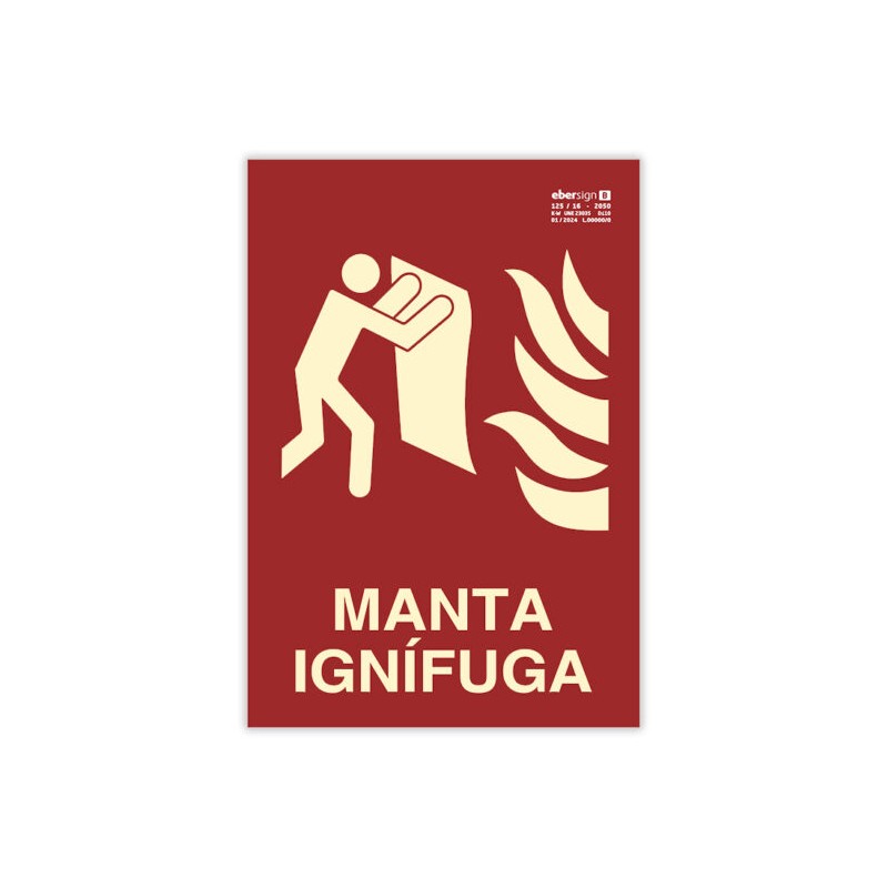 Señal "MANTA IGNÍFUGA"