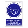 Señal "USO OBLIGATORIO DE GAFAS ANTISALPICADURA"