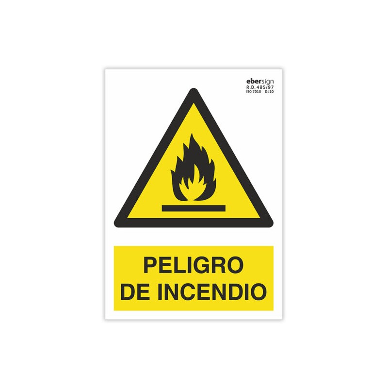Señal "PELIGRO DE INCENDIO"