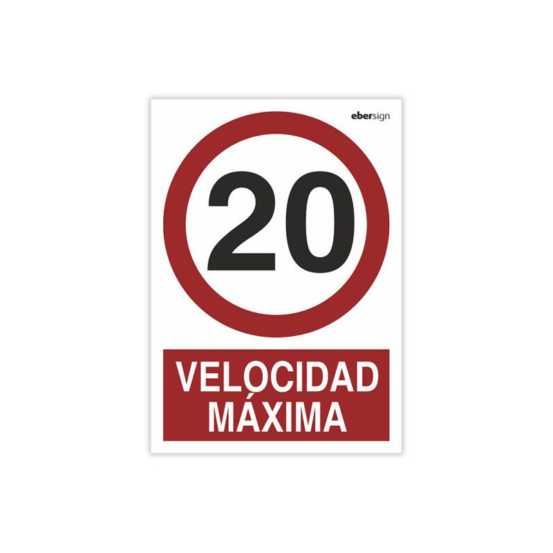 Señal "VELOCIDAD MÁXIMA 20"