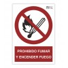 Señal "PROHIBIDO FUMAR Y ENCENDER FUEGO"