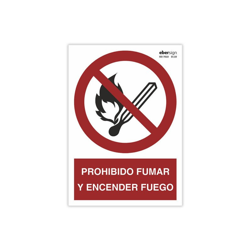 Señal "PROHIBIDO FUMAR Y ENCENDER FUEGO"