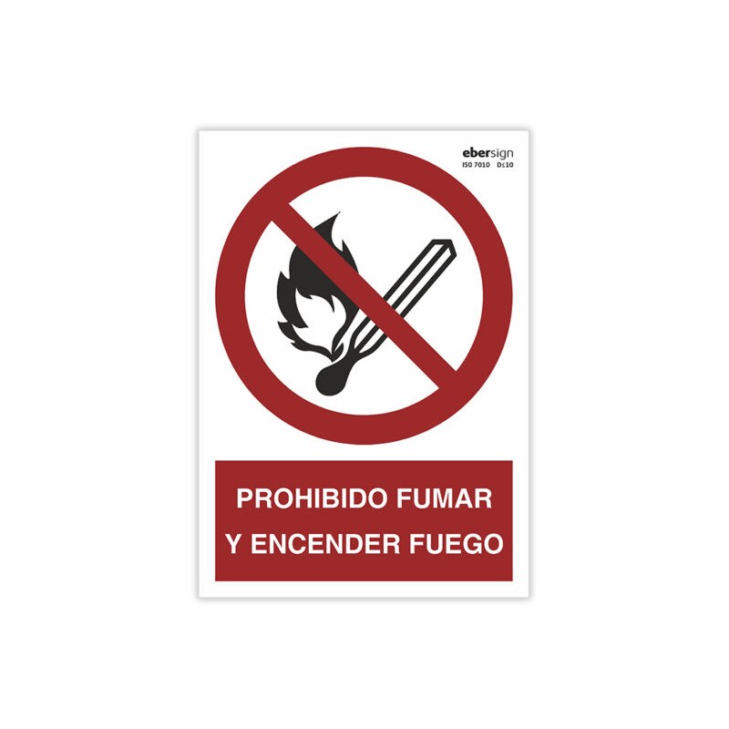 Señal "PROHIBIDO FUMAR Y ENCENDER FUEGO"