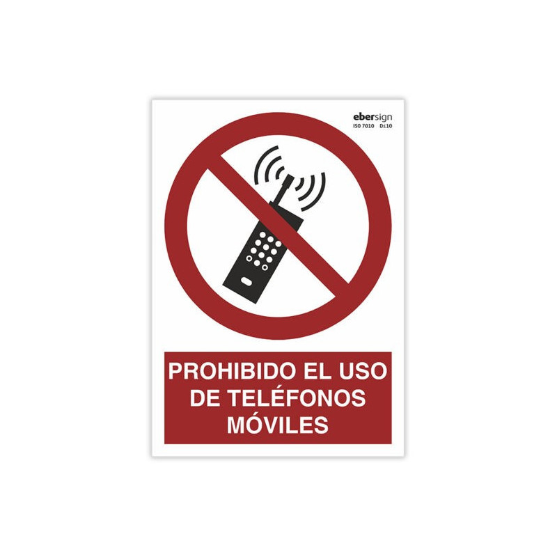 Señal "PROHIBIDO EL USO DE TELÉFONOS MÓVILES"